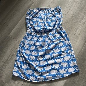 Lilly Pulitzer strapless elephant dress size medium